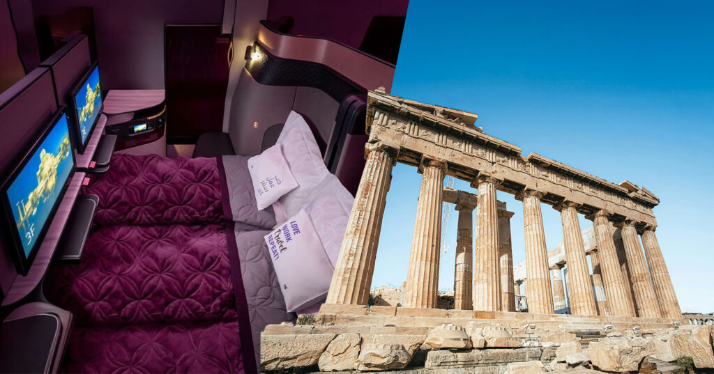 Voos 2x1 Doha Atenas: executiva da Qatar por R$ 8.853