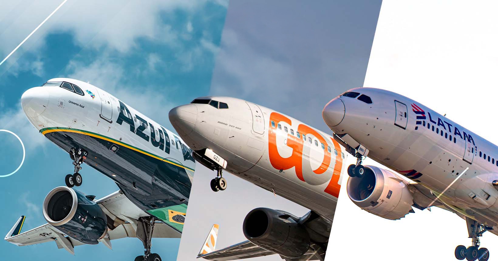 Passagens aéreas Latam, Gol e Azul a partir de R$ 241